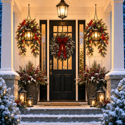 Pre-Lit Cardinal Evergreen Lantern