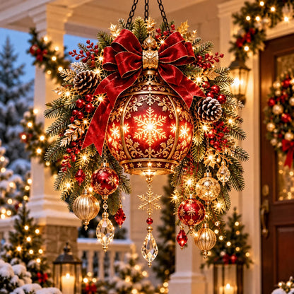 Pre-Lit Cardinal Evergreen Lantern